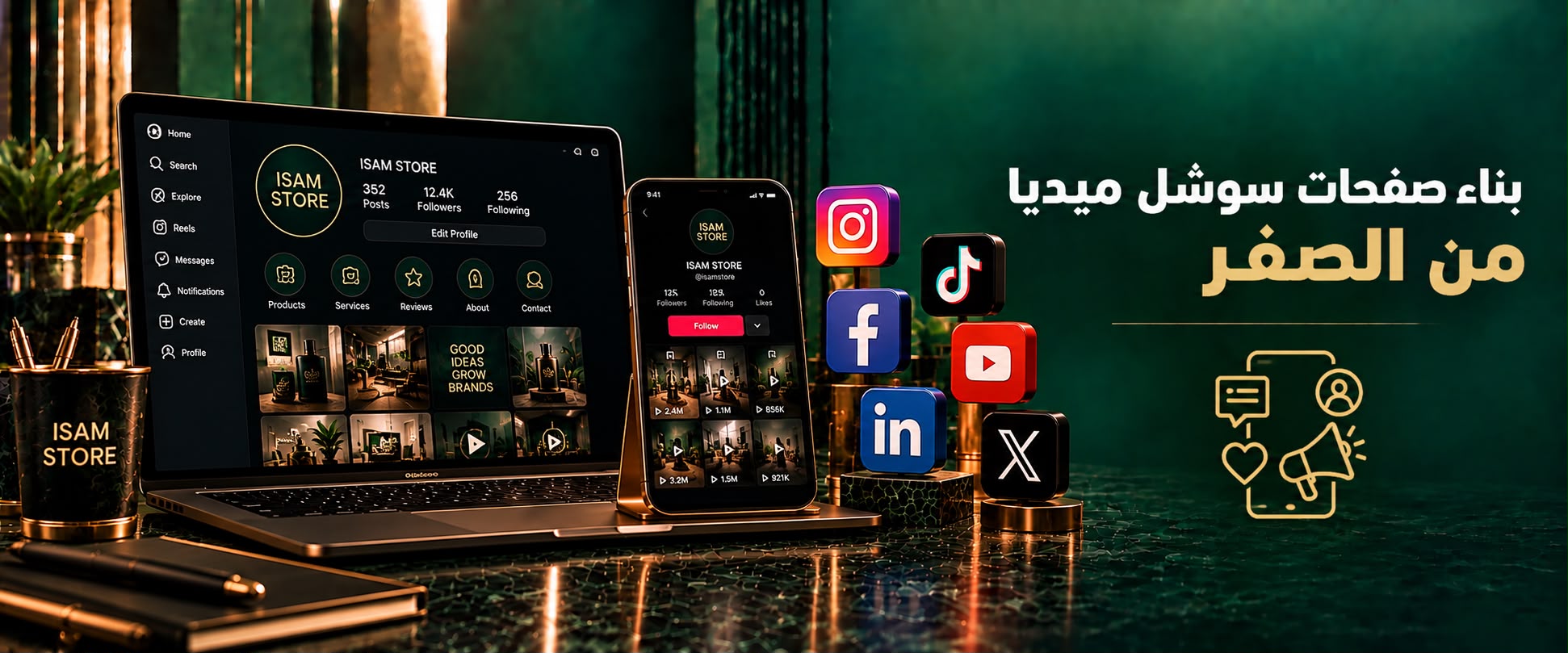 بناء صفحات سوشيال ميديا من الصفر